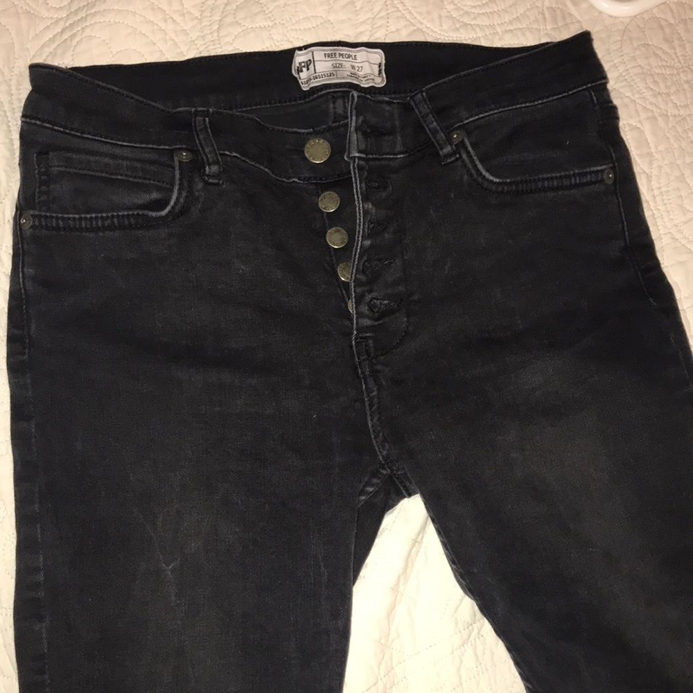 Free People button fly jeans.